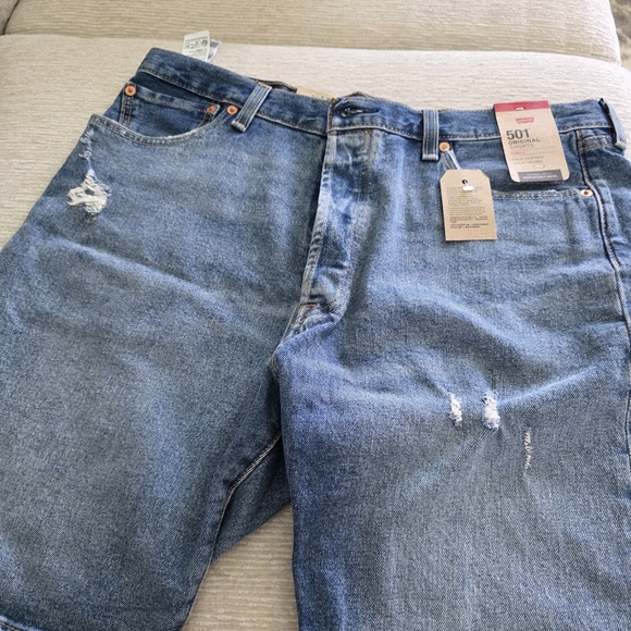 Levi's 501 Distressed Blue Jeans W36 - Picture 1 of 6